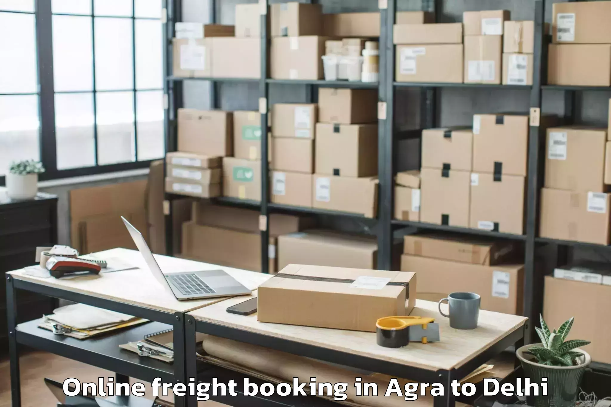 Book Your Agra to V3s East Centre Mall Online Freight Booking Today